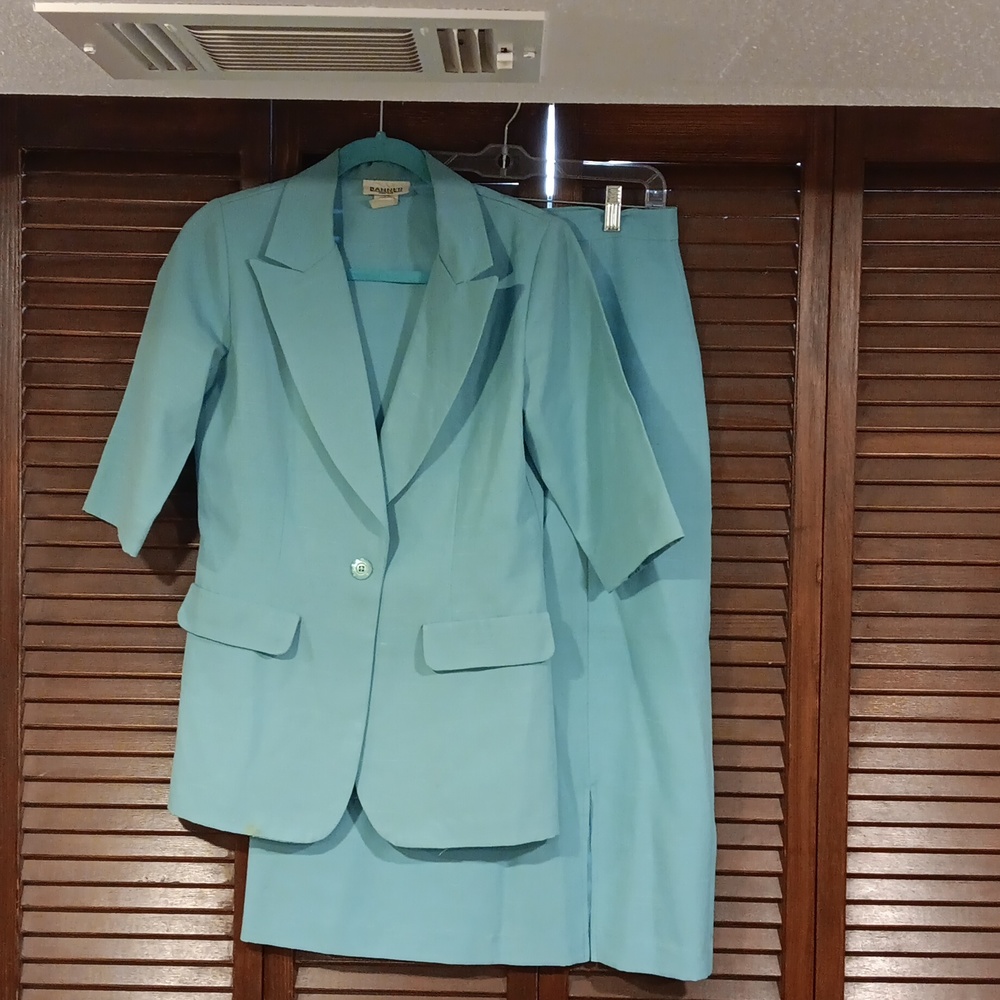 Turquoise skirt suit